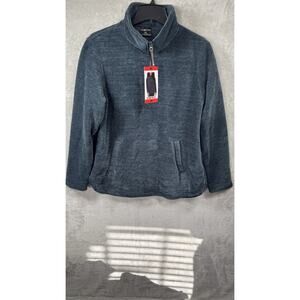 32 Degrees Heat NEW Fleece 1/4 Zip Sweater Womens M Teal Pullover Soft Plush